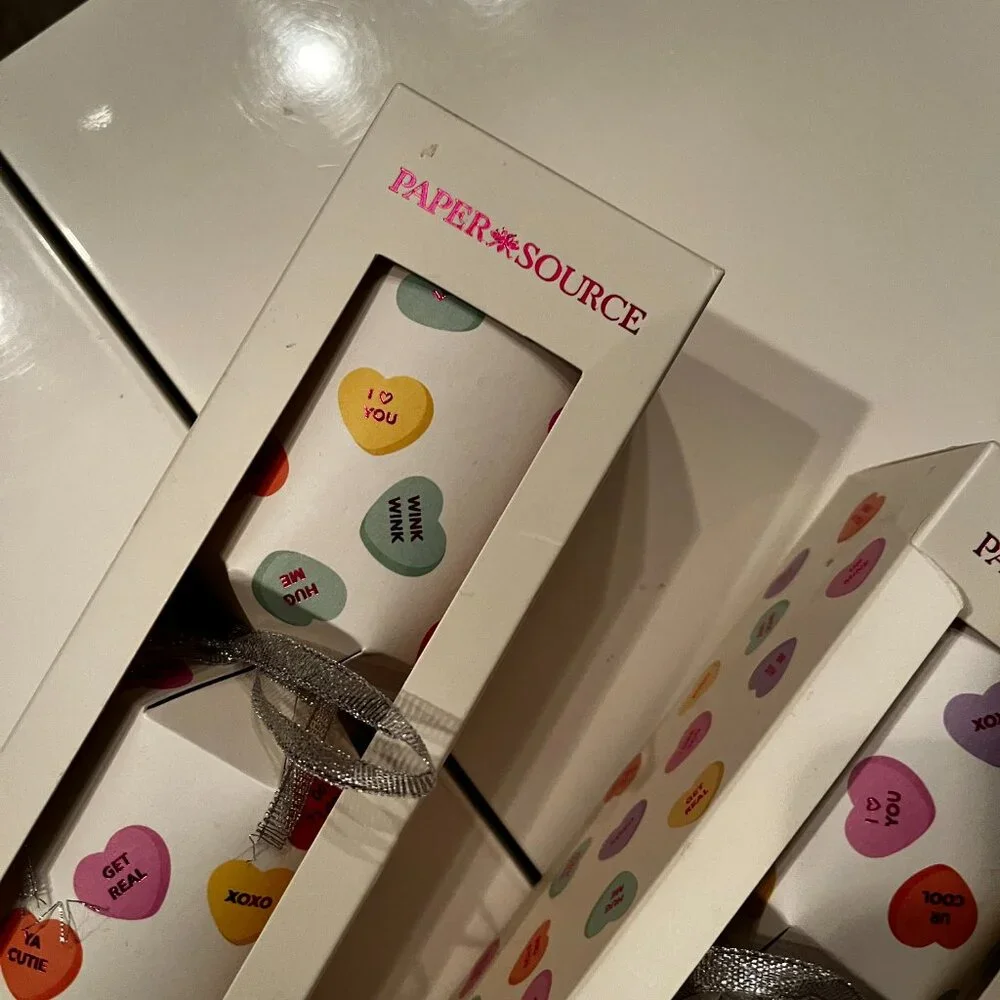 Valentine Conversation Heart Crackers Set of 3 by Paper‎ Source (New)